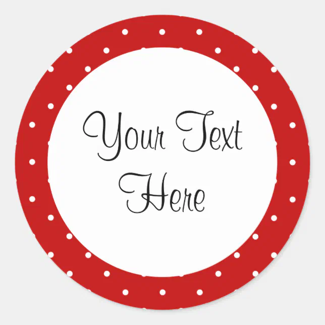 Pdot Red Sticker Red Polka Dot Stickers | Zazzle