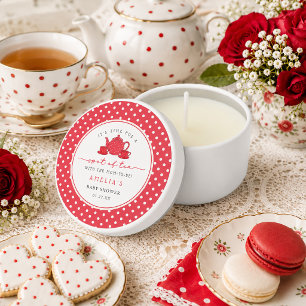 Red Polka dot Tea with the Mom-to-be Baby Shower Mini Candle Favors