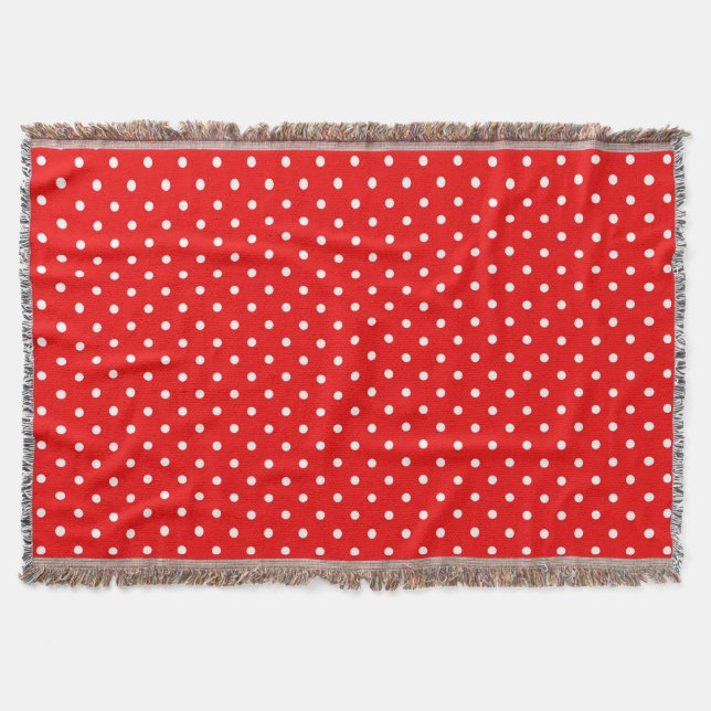 Red polka dot throw blanket (Front)