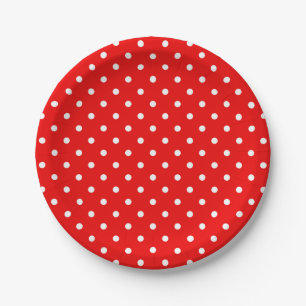 Red polka dot throw pillow paper plates