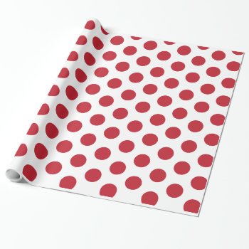 Red Polka Dot Wrapping Paper by PureJoyLLT at Zazzle