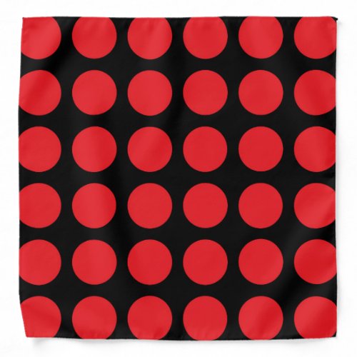 Red Polka Dots Black Bandana