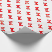 Red Polka Dots Bows on White Background Wrapping Paper (Corner)