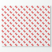 Red Polka Dots Bows on White Background Wrapping Paper (Flat)