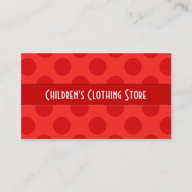 Red Polka Dots Business Cards (Front)
