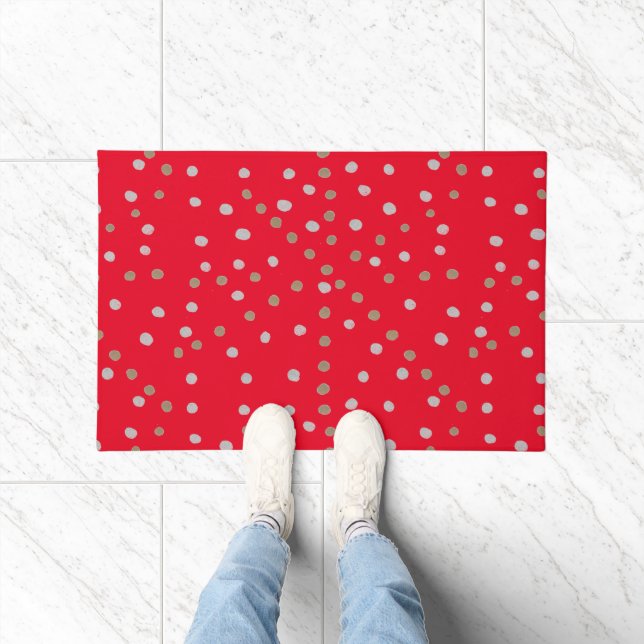 Red Polka Dots Doormat (Indoor)