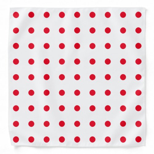 Red Polka Dots Geometric Pattern White Custom Bandana