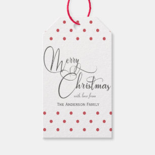 Red polka dots gift tags