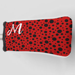 red polka dots golf head cover