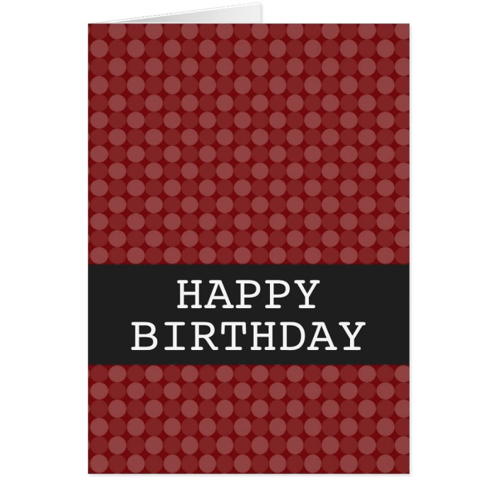 Red Polka Dots  Happy Birthday Background Card