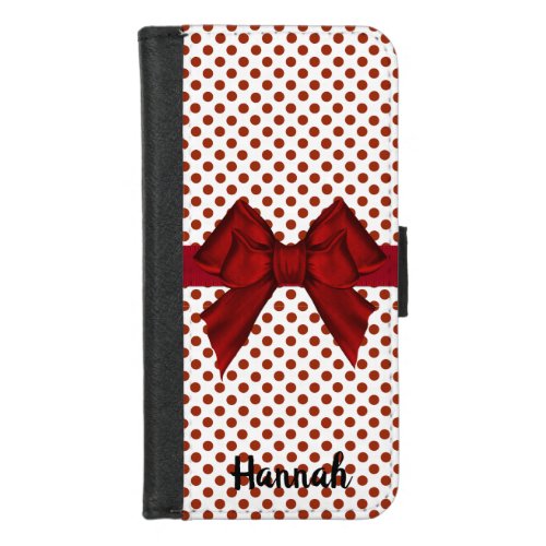 Red Polka Dots iPhone Wallet Case