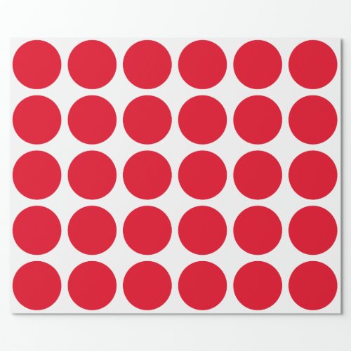 Red Polka Dots Large Geometric Pattern White Wrapping Paper