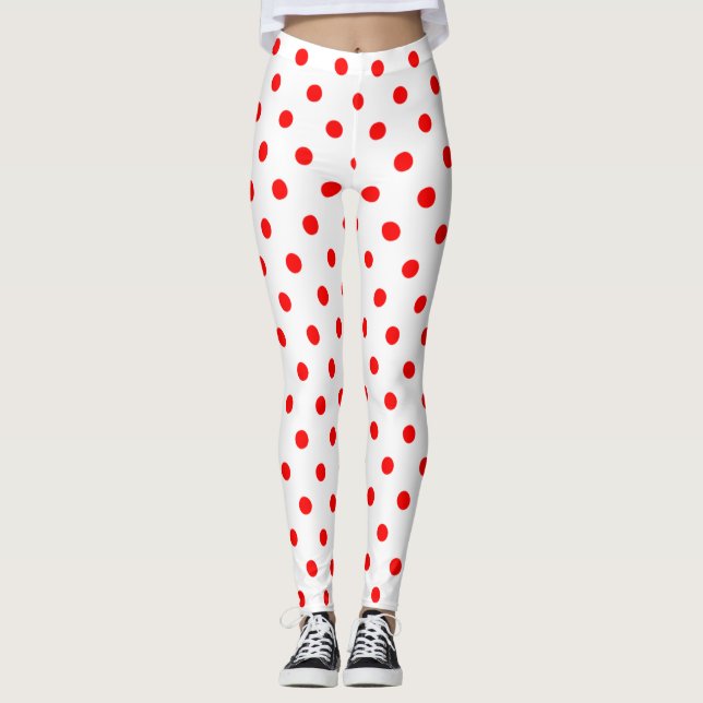 Red Polka Dots Leggings (Front)