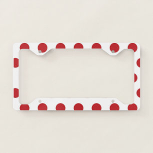 Red Polka Dots License Plate Frame