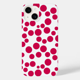 red polka dots on a white background Case-Mate iPhone 14 case