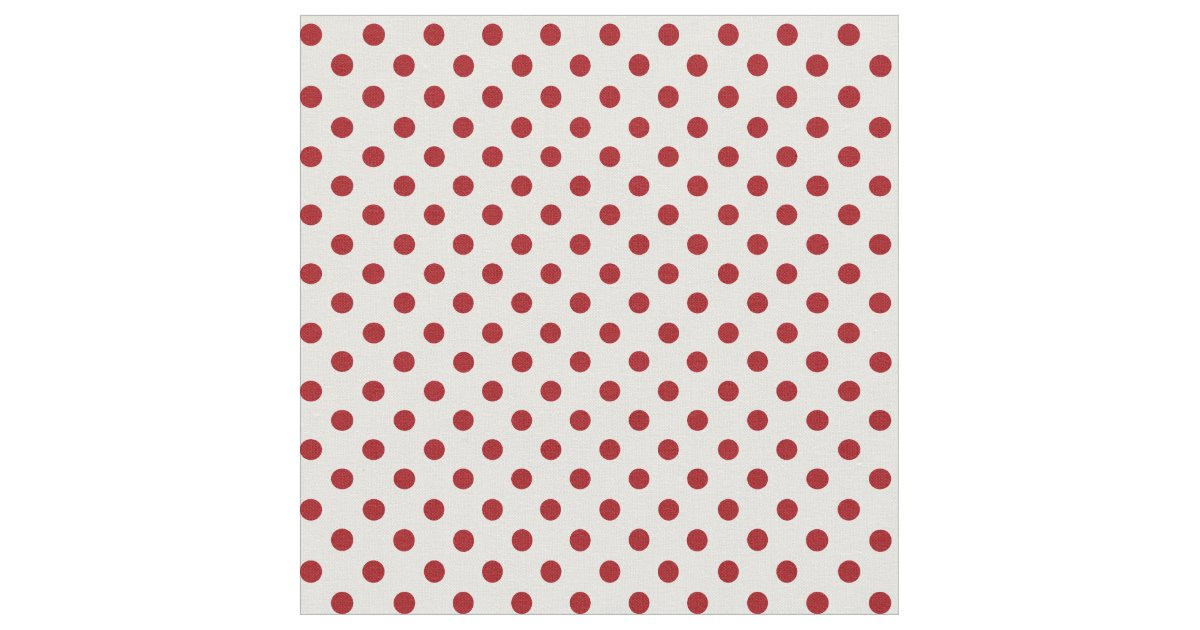 Red Polka Dots On A White Background Fabric