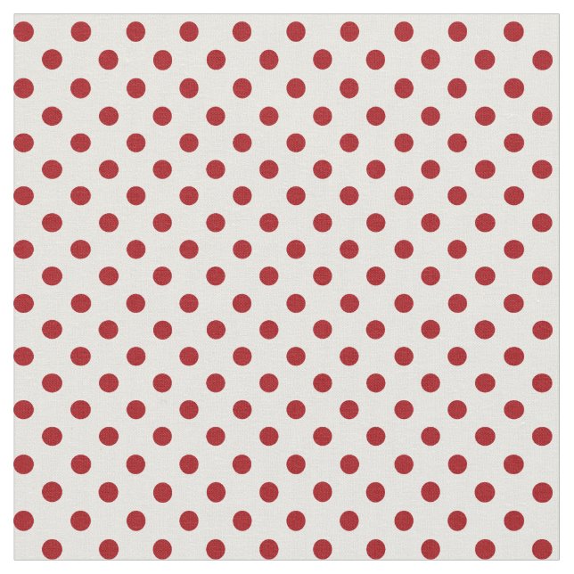 Red polka dots on a white background. fabric (Close Up)