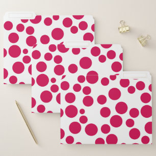 red polka dots on a white background file folder