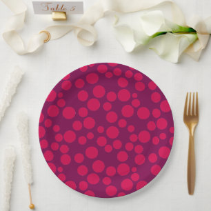 red polka dots on a white background paper plates