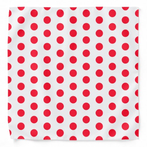 Red Polka Dots On White Bandana _ Choose Colors