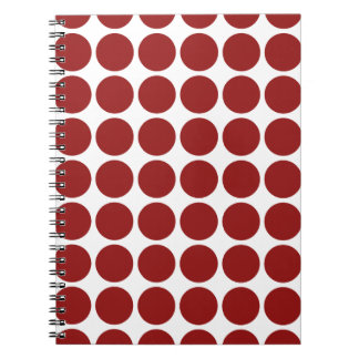 Red Polka Dots on White Notebook