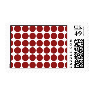 Red Polka Dots on White Postage