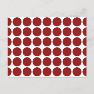 Red Polka Dots on White Postcard