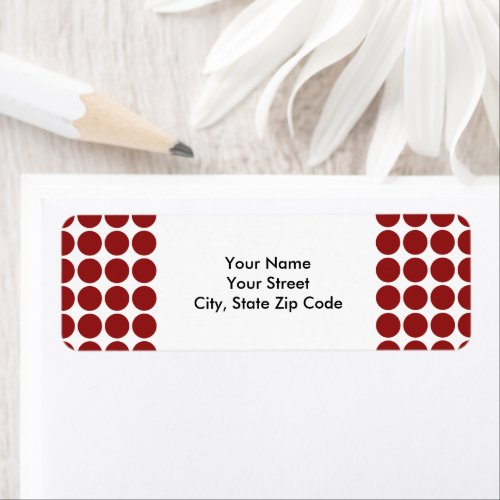 Red Polka Dots on White return address label