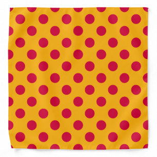 Red polka dots on yellow bandana