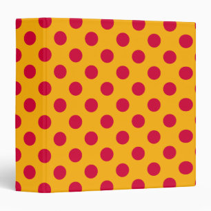 Red polka dots on yellow binder