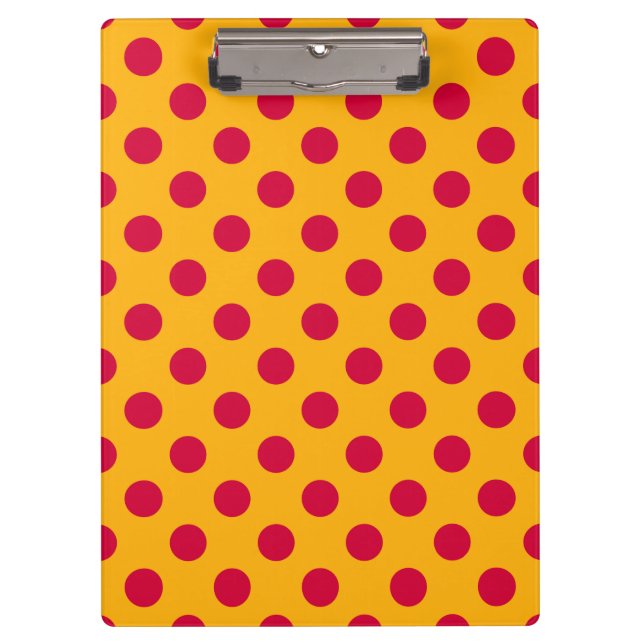 Red polka dots on yellow clipboard (Front)