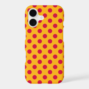 Red polka dots on yellow iPhone 17 case
