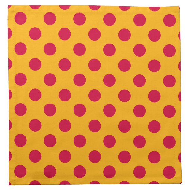 Red polka dots on yellow napkin (Front)