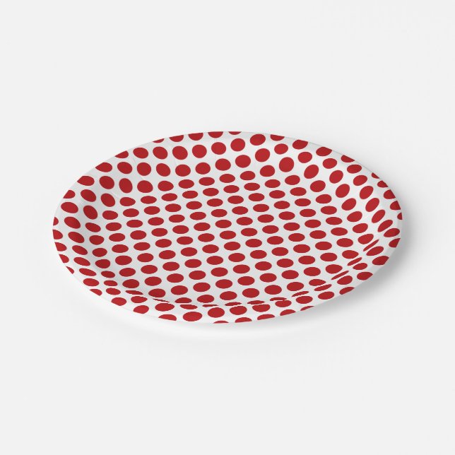 Red Polka Dots Paper Plates (Angled)