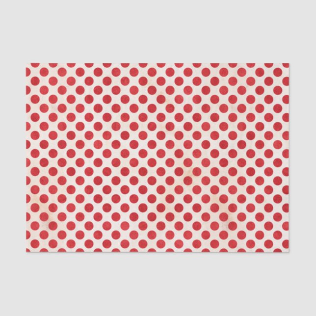 Red Polka Dots Pattern Tissue Paper (Front)