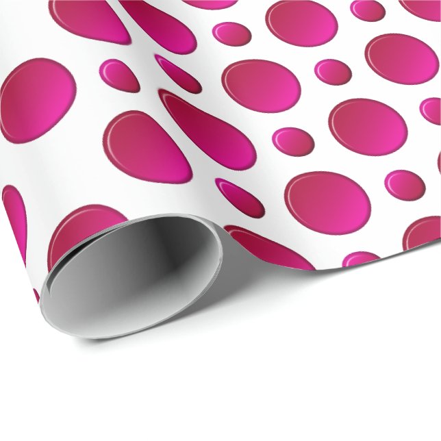 Red polka dots pattern wrapping paper (Roll Corner)