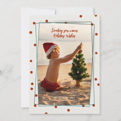 Red Polka Dots Photo Holiday Card