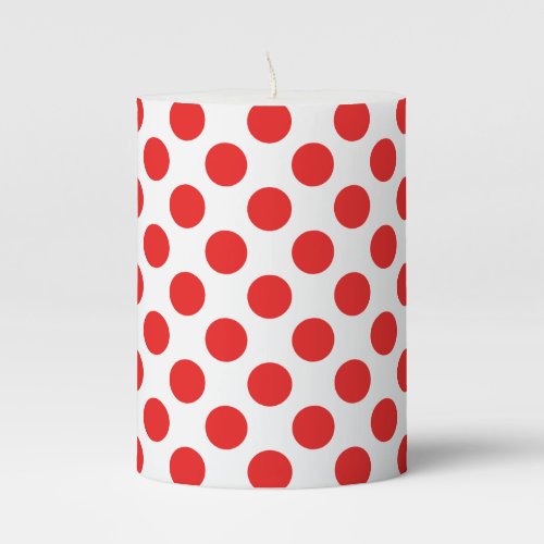 Red Polka Dots Pillar Candle