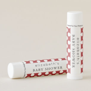 Red Polka Dots, Polka Dot Pattern, Baby Shower Lip Balm