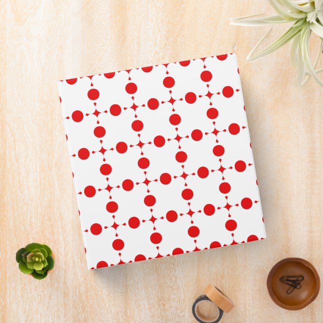 Red Polka Dots, Polka Dot Pattern, Dots, Dotted 3 Ring Binder (In Situ)