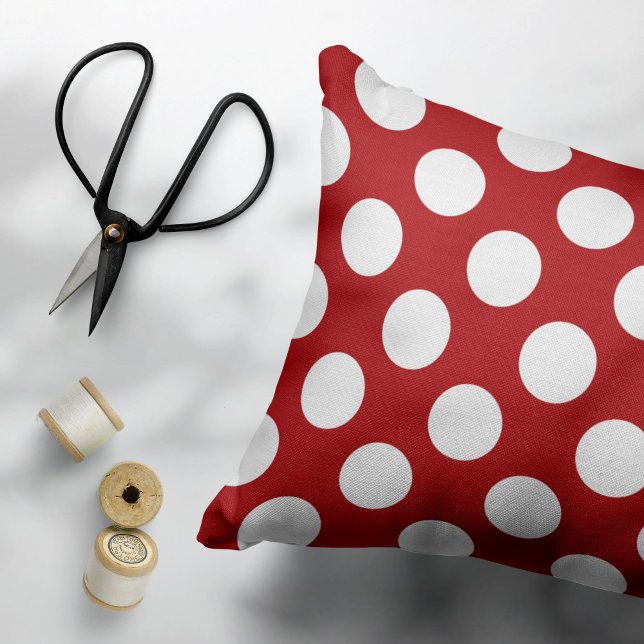 Red Polka Dots, Polka Dot Pattern, Dots, Dotted Accent Pillow (Creator Uploaded)