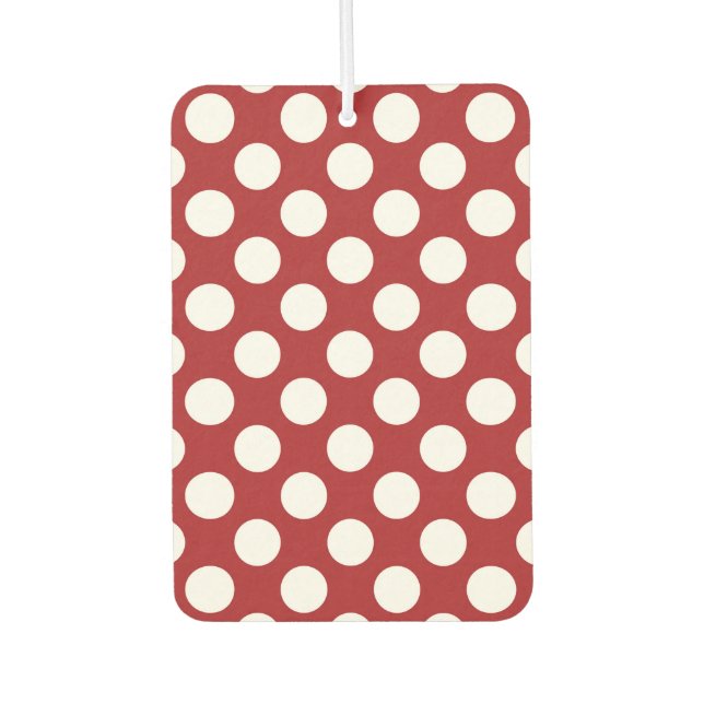 Red Polka Dots, Polka Dot Pattern, Dots, Dotted Air Freshener (Front)