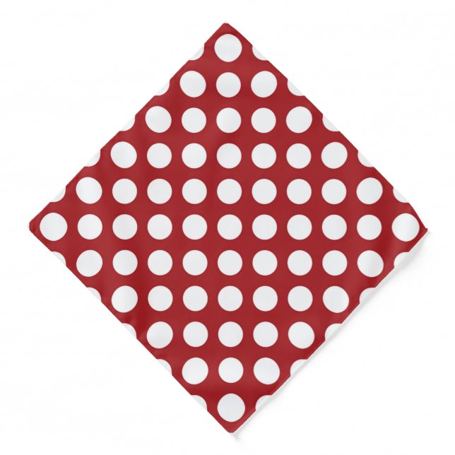 Red Polka Dots, Polka Dot Pattern, Dots, Dotted Bandana (Front)