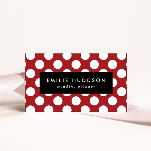 Red Polka Dots Polka Dot Pattern Dots Dotted Business Card