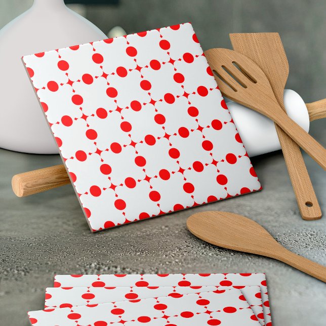 Red Polka Dots, Polka Dot Pattern, Dots, Dotted Ceramic Tile (Creator Uploaded)
