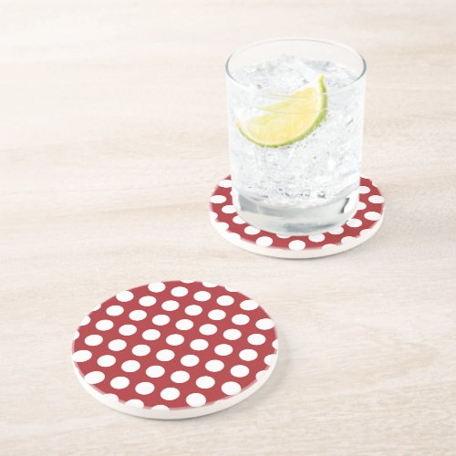 Red Polka Dots Polka Dot Pattern Dots Dotted Coaster