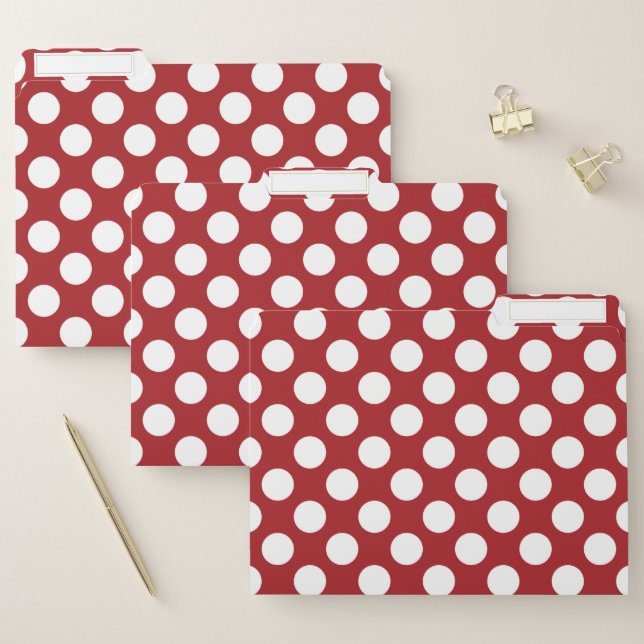 Red Polka Dots, Polka Dot Pattern, Dots, Dotted File Folder (Set)