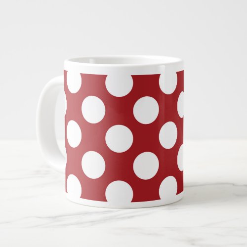 Red Polka Dots Polka Dot Pattern Dots Dotted Giant Coffee Mug