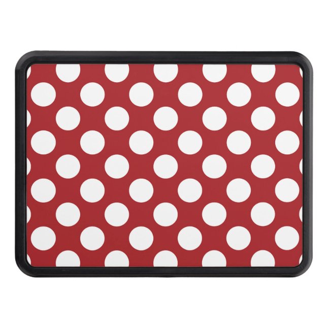 Red Polka Dots, Polka Dot Pattern, Dots, Dotted Hitch Cover (Front)
