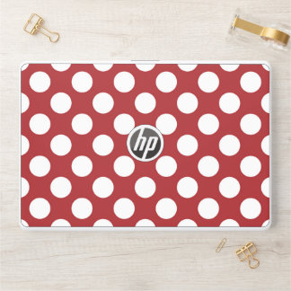 Red Polka Dots, Polka Dot Pattern, Dots, Dotted HP Laptop Skin